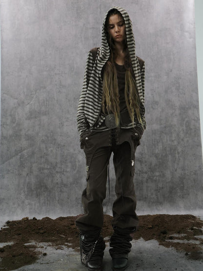 DoublePunch Washed Distressed Spliced Skirt Panel Women&
