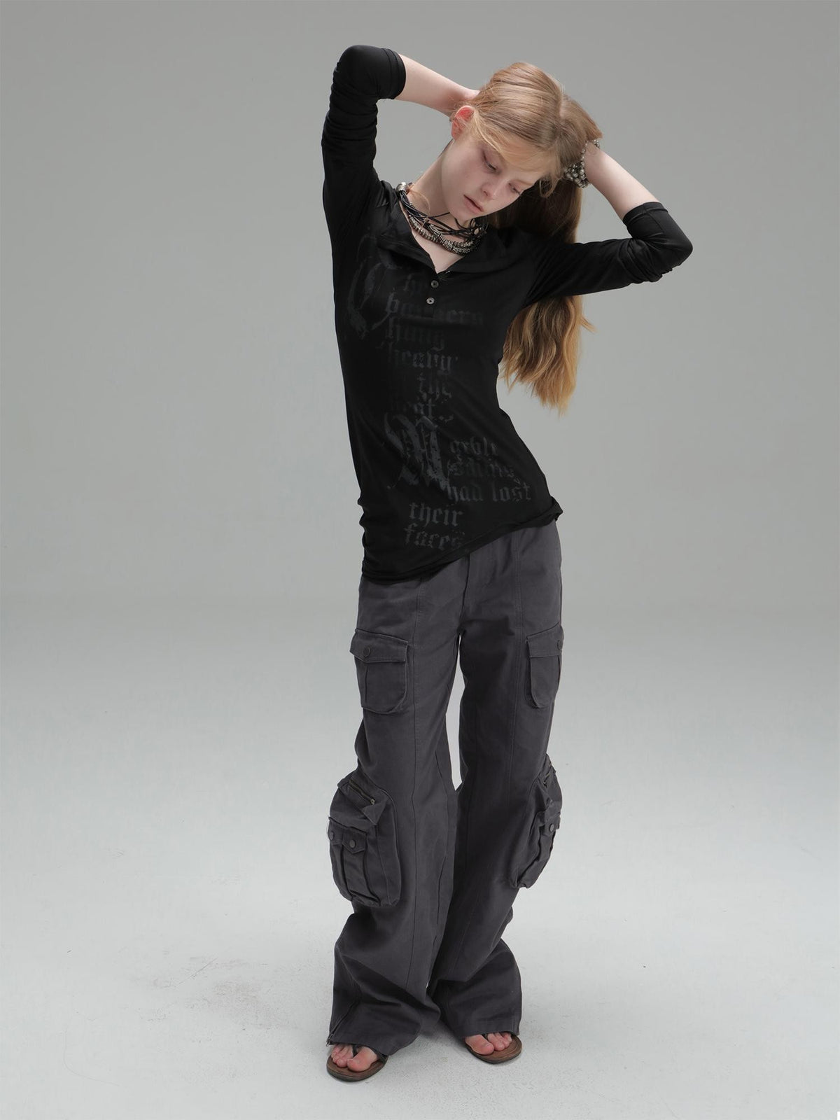 DoublePunch Washed Utility Pocket Straight Leg Techwear Women&