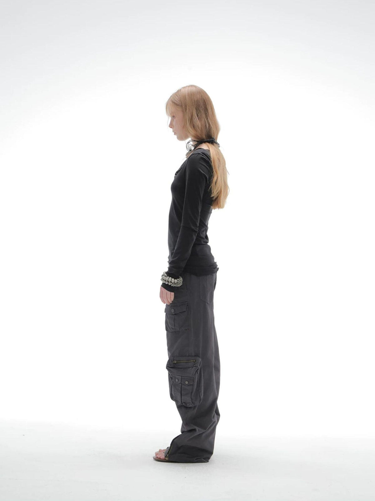 DoublePunch Washed Utility Pocket Straight Leg Techwear Women&