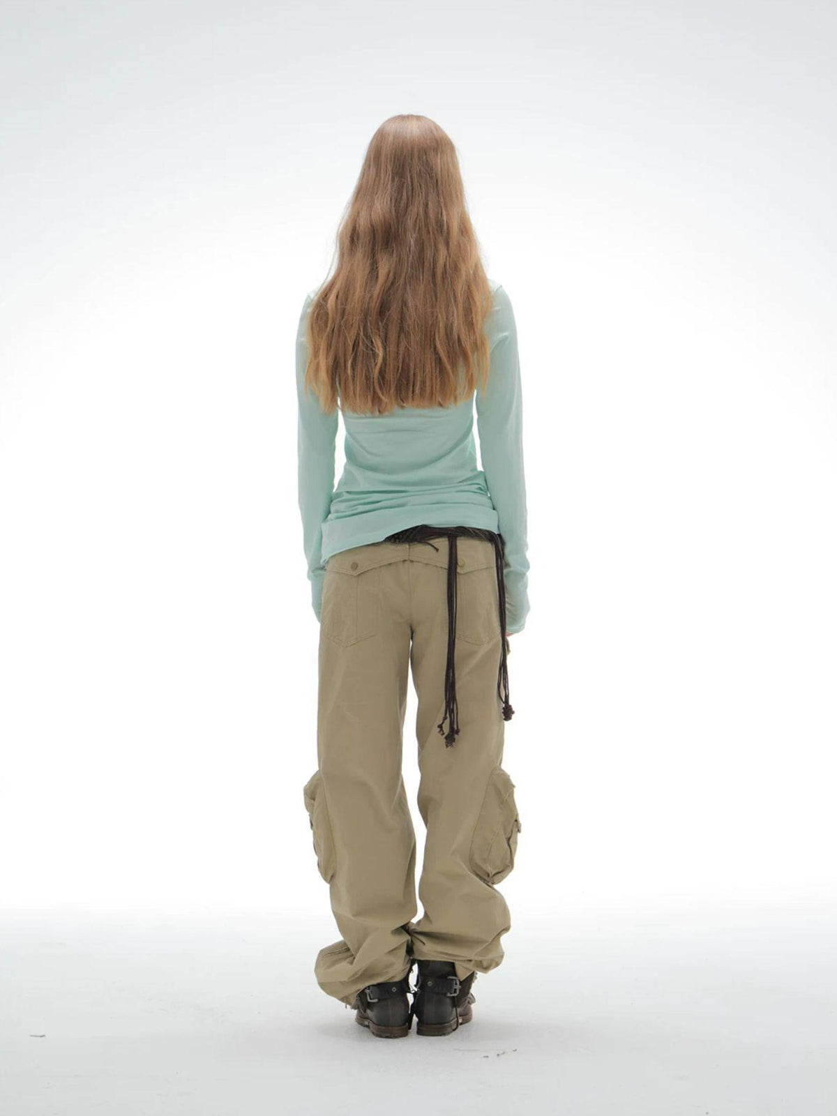 DoublePunch Washed Utility Pocket Straight Leg Techwear Women&