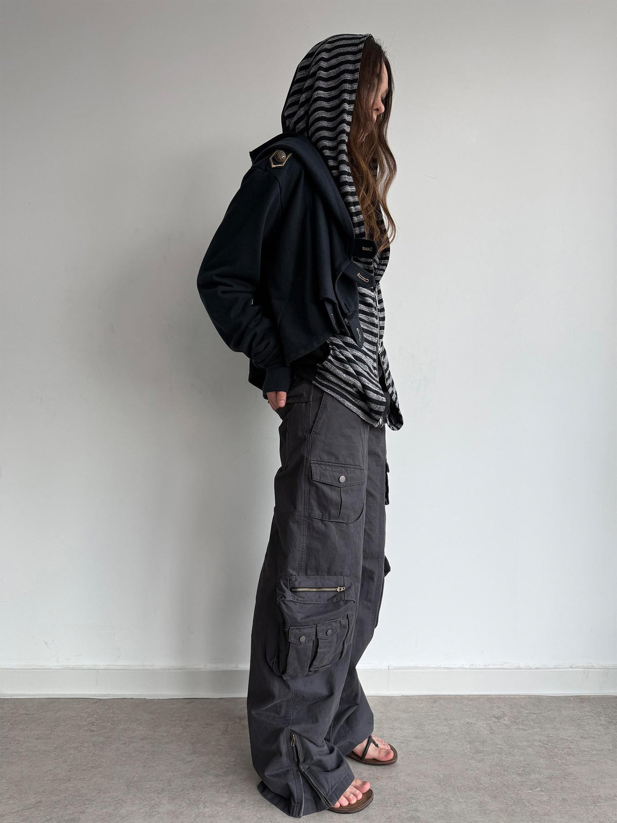 DoublePunch Washed Utility Pocket Straight Leg Techwear Women&