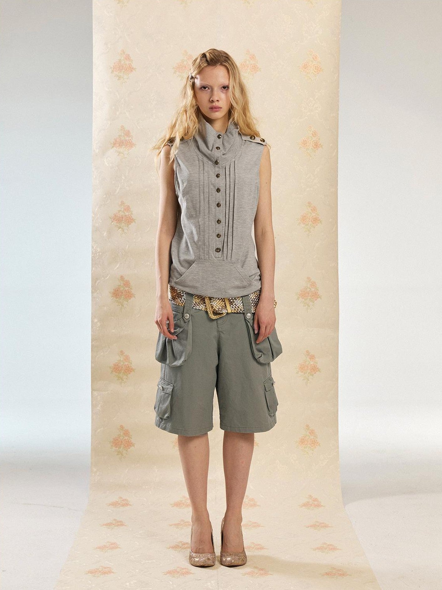 DoublePunch Washed Vintage Wide Leg Cargo Pocket Women&