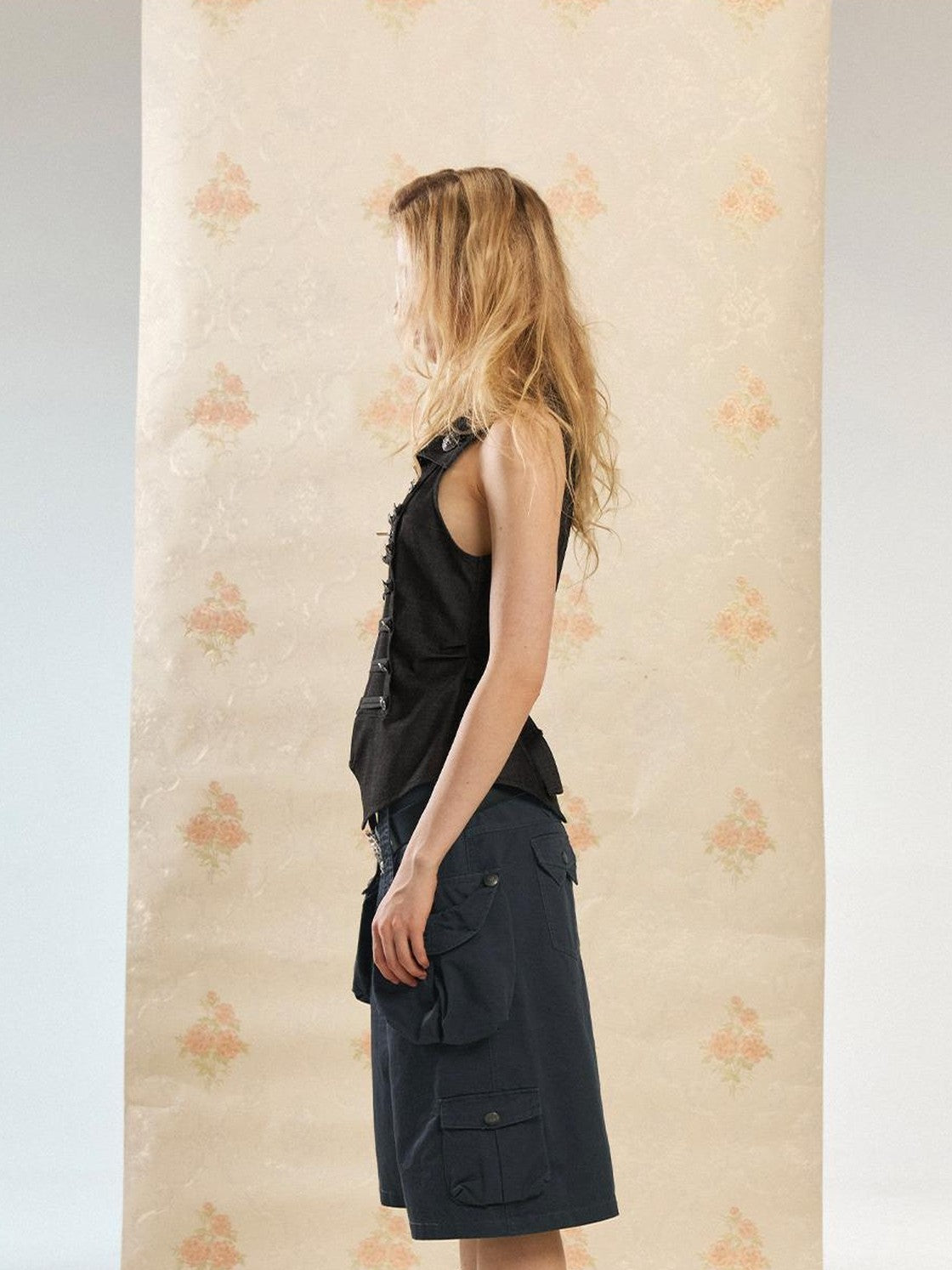DoublePunch Washed Vintage Wide Leg Cargo Pocket Women&