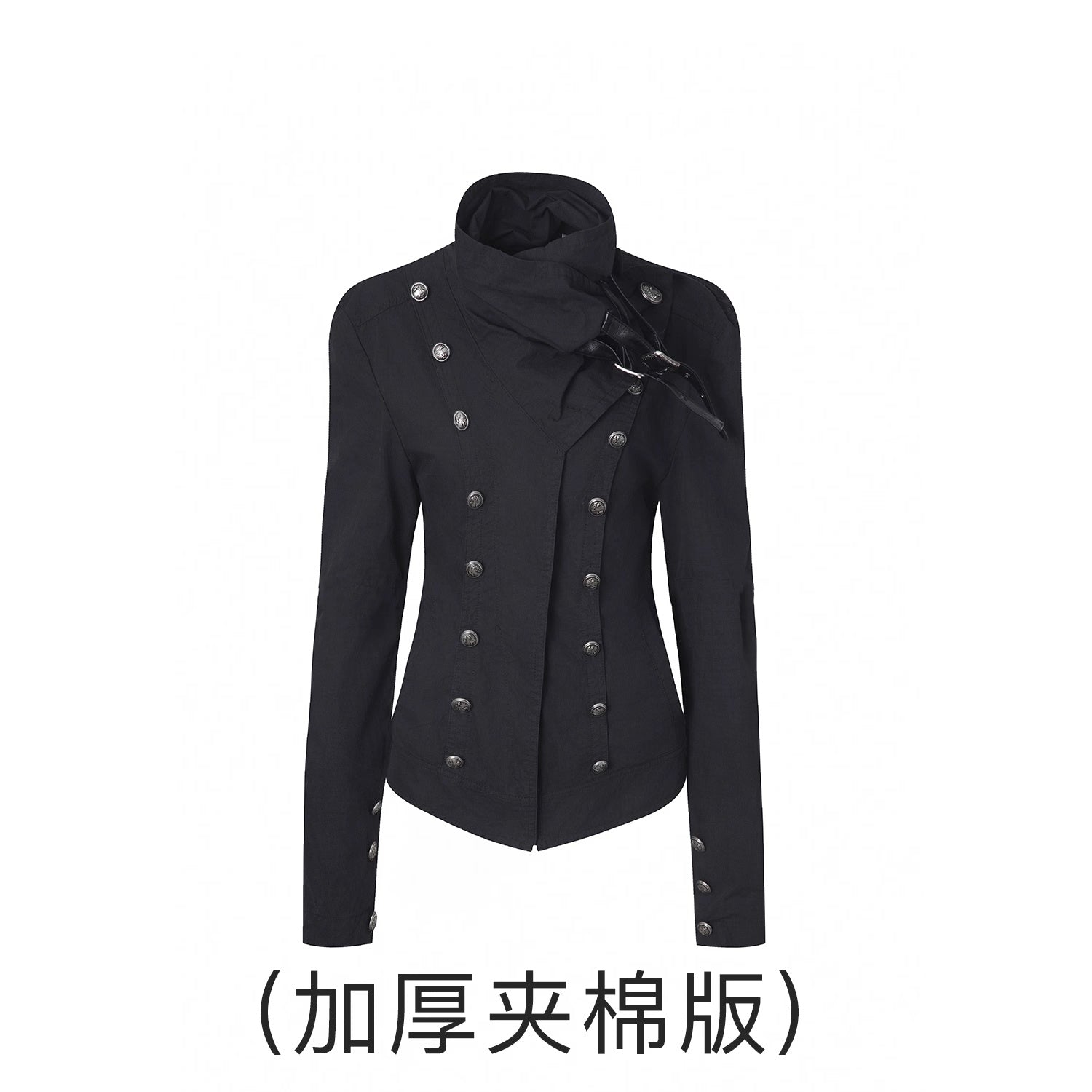 DoublePunch_Windproof_Vintage_Slim_Detachable_Cotton_Blend_High_Collar_Women_Outdoor_Jacket_MISSTT