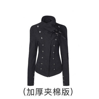 DoublePunch_Windproof_Vintage_Slim_Detachable_Cotton_Blend_High_Collar_Women_Outdoor_Jacket_MISSTT