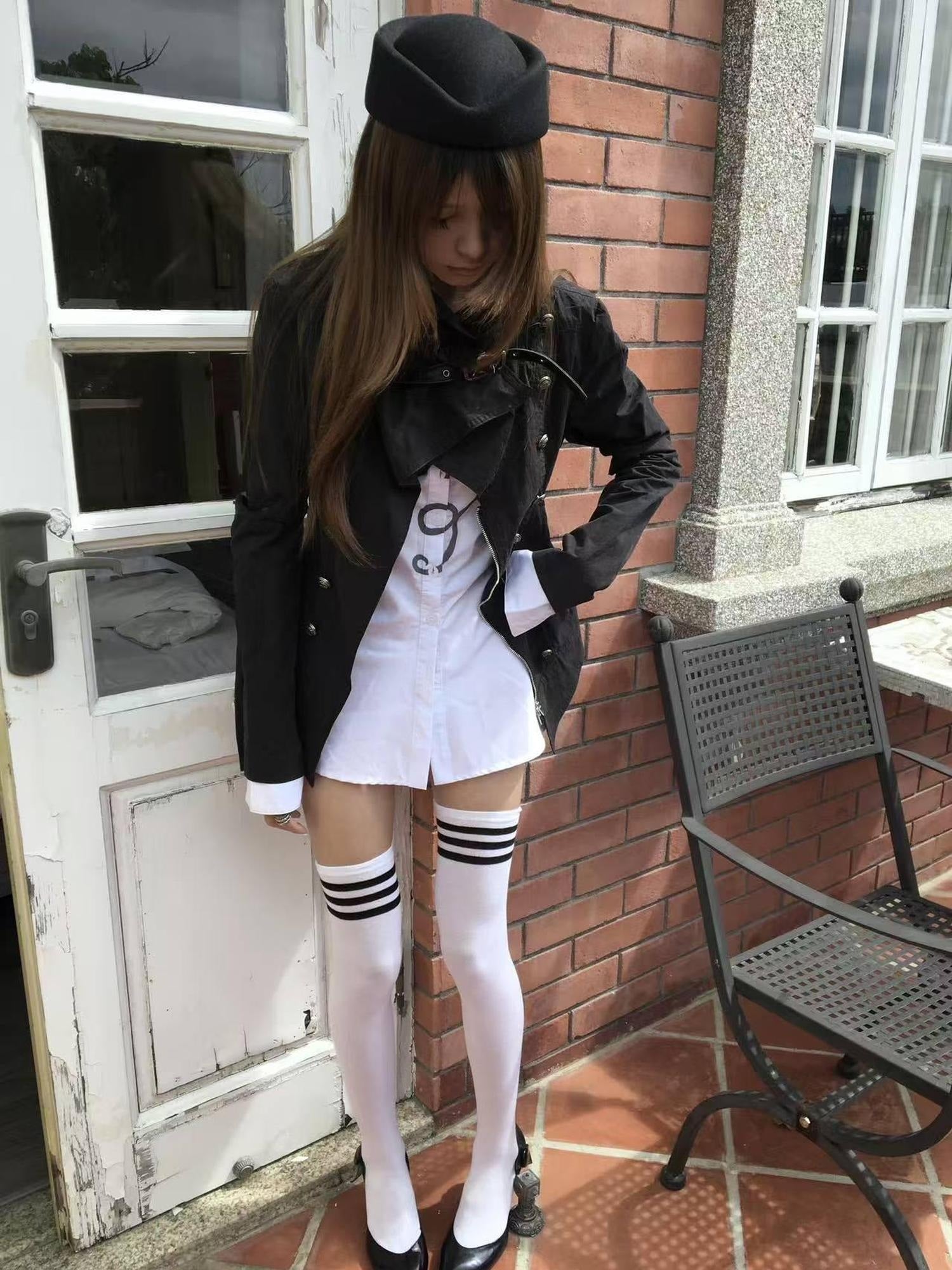 DoublePunch Windproof Vintage Slim Detachable Cotton Blend High Collar Women Outdoor Jacket