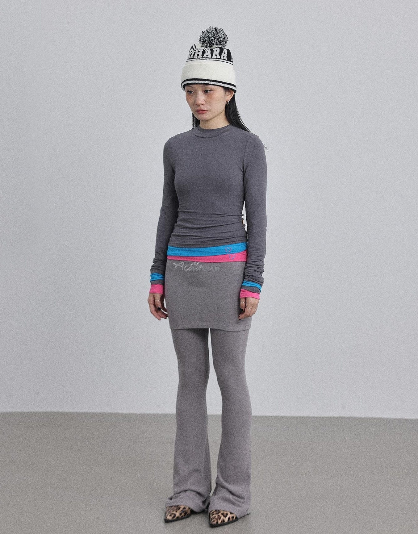 Achihara Double Hem Color Block Tee