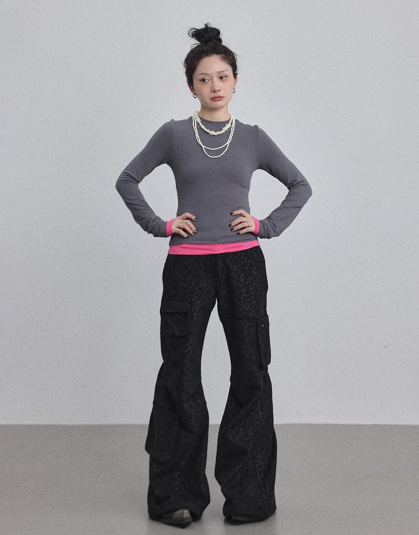 Achihara Double Hem Color Block Tee