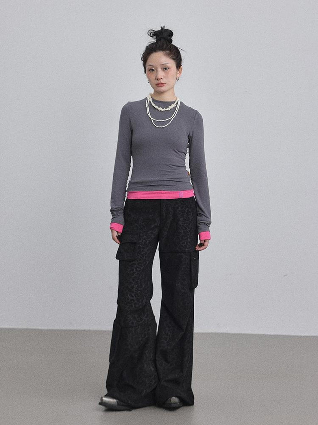 Achihara Double Hem Color Block Tee