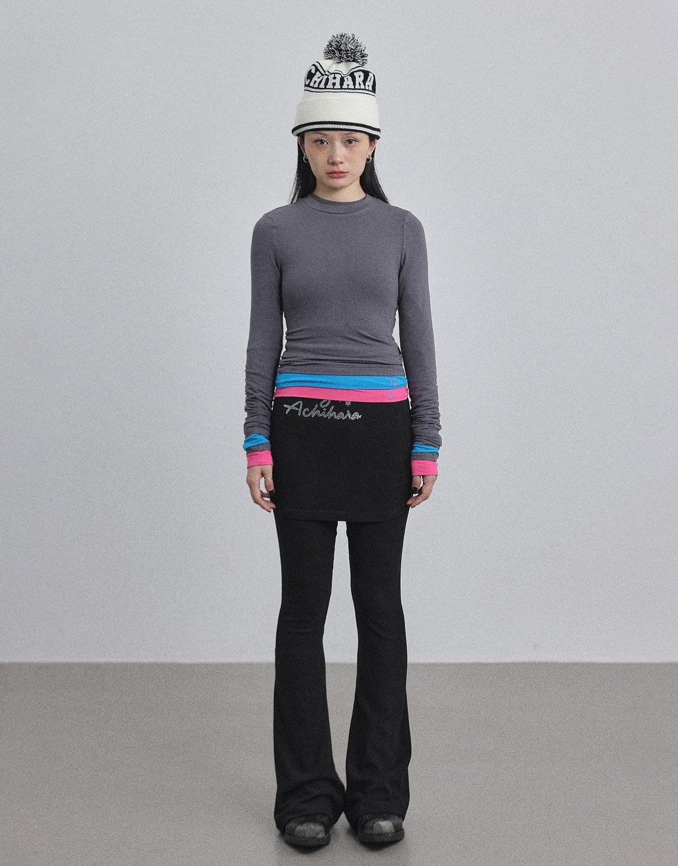 Achihara Double Hem Color Block Tee