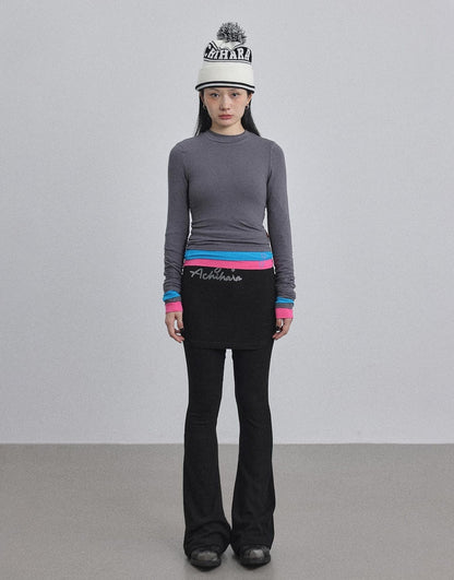 Achihara Double Hem Color Block Tee