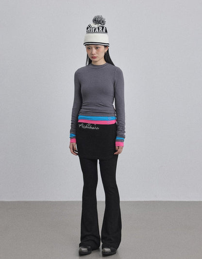 Achihara Double Hem Color Block Tee