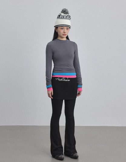 Achihara Double Hem Color Block Tee