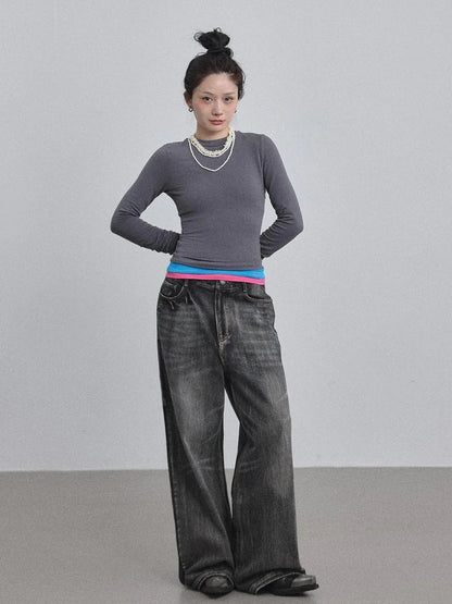 Double Hem Color Block Tee