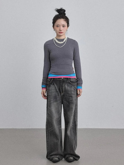 Double Hem Color Block Tee