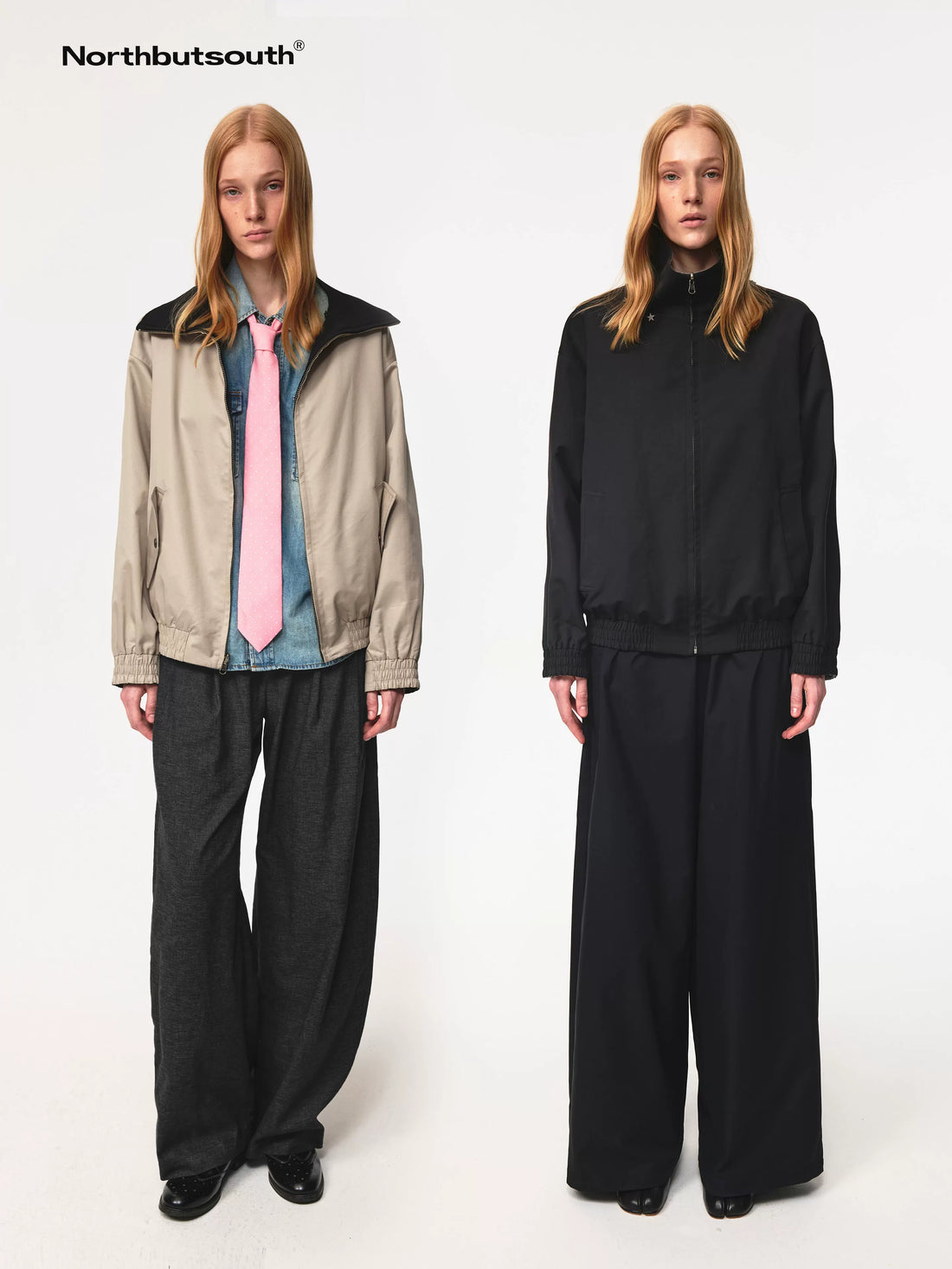 Double Sided Star Rivet Stand Collar Oversized Jacket