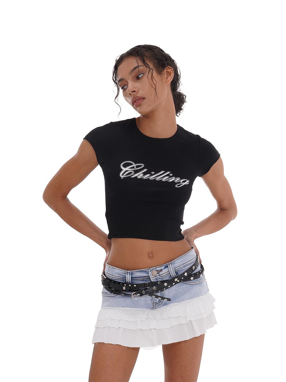 SweetChilling Double Star Rivet Thin Waist Belt For Women