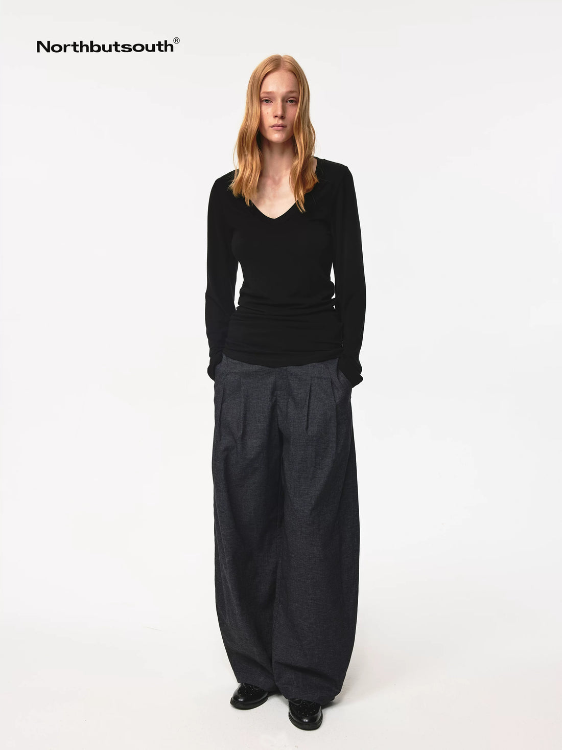 Drop Fit Hemp Cocoon Trousers With Low Waist And Hook Closure
