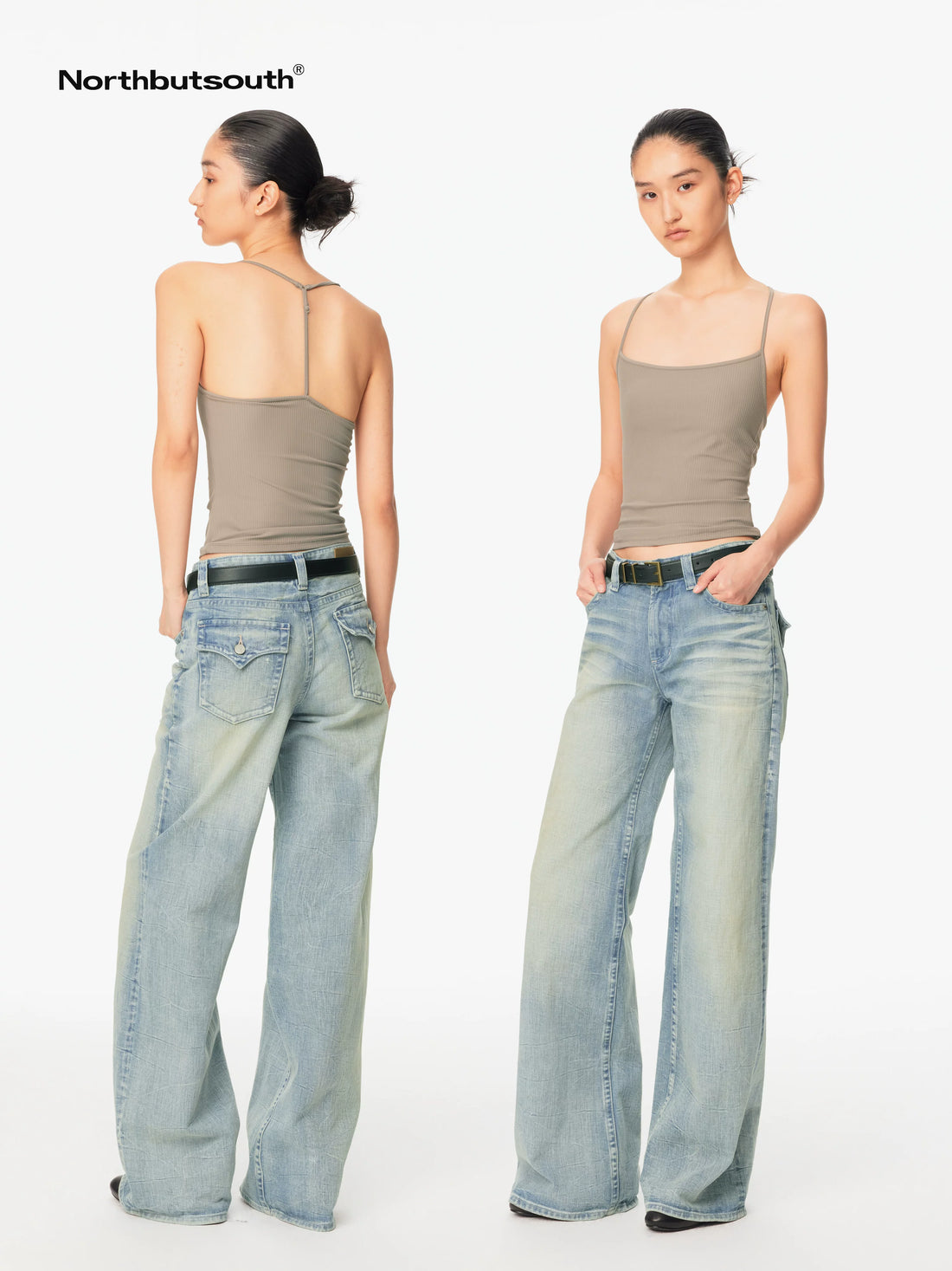 Dusty Rose Whisker Fade Wave Wash Red Selvedge Women&