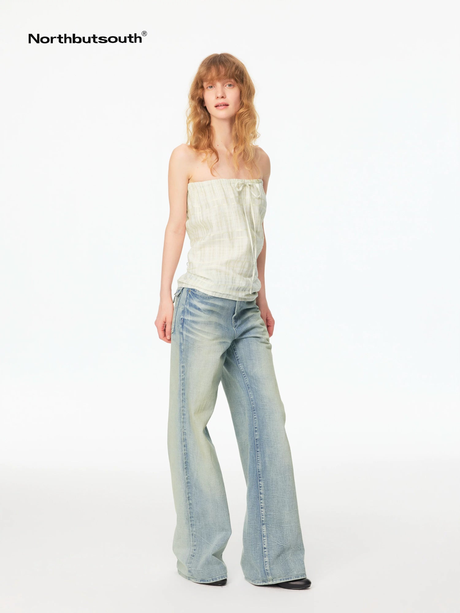 Dusty Rose Whisker Fade Wave Wash Red Selvedge Women&