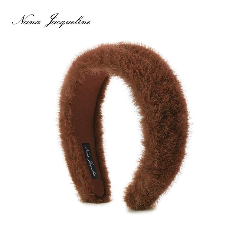 Eco Fur Headband Women Fall Winter Fashion High Crown Hairband