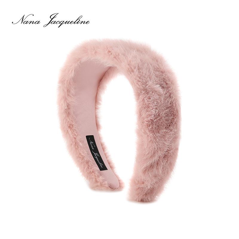 Eco Fur Headband Women Fall Winter Fashion High Crown Hairband