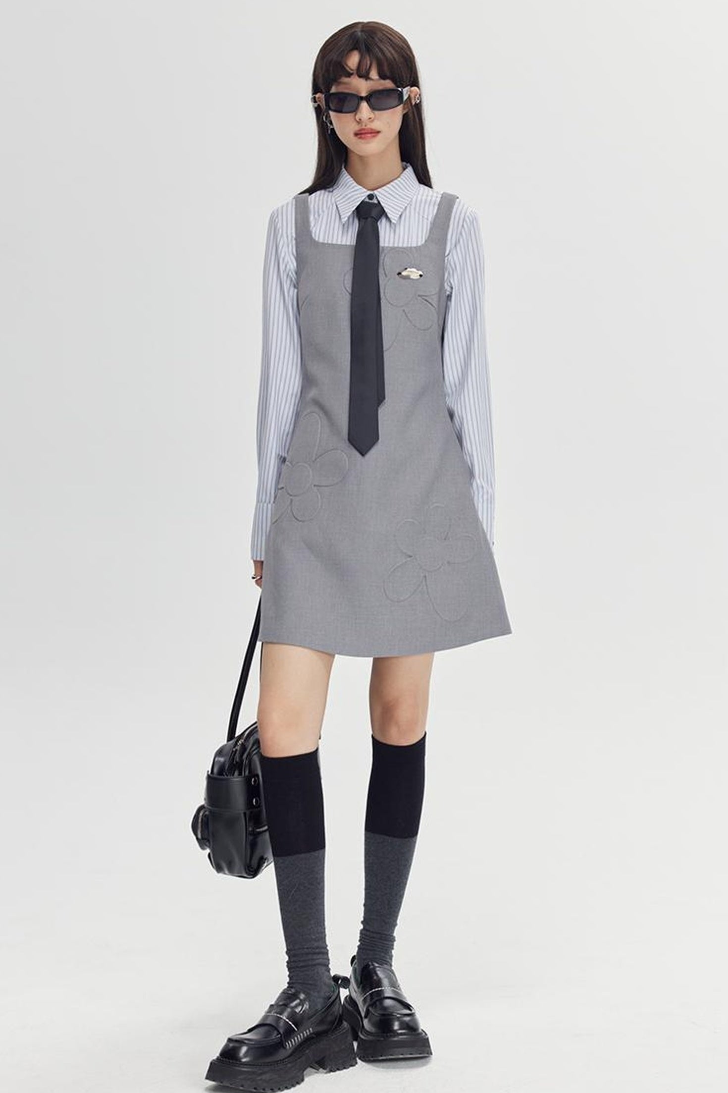DIDDI MODA Elegant Asymmetrical Button Waist Shirt