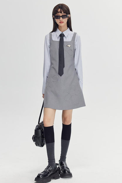 DIDDI MODA Elegant Asymmetrical Button Waist Shirt