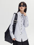 DIDDI MODA Elegant Asymmetrical Button Waist Shirt