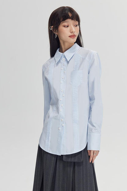 DIDDI MODA Elegant Asymmetrical Button Waist Shirt