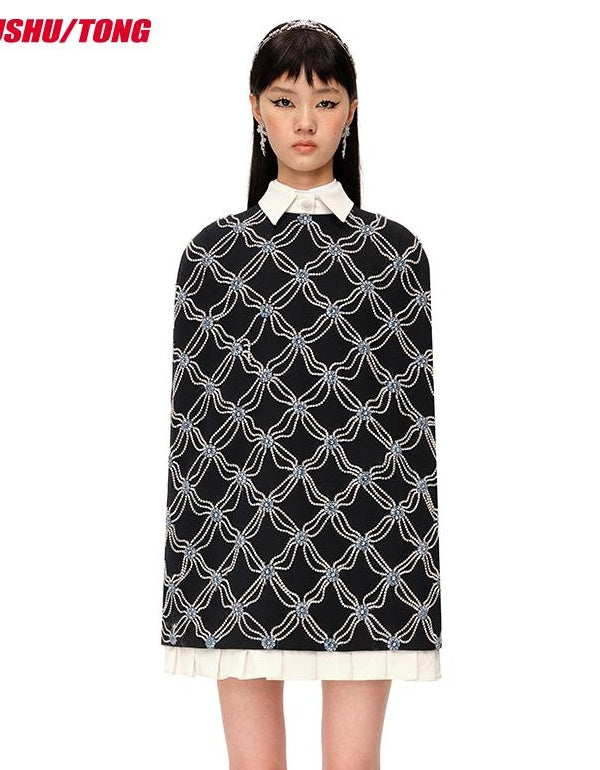 Elegant Beaded Cape Dress for Women