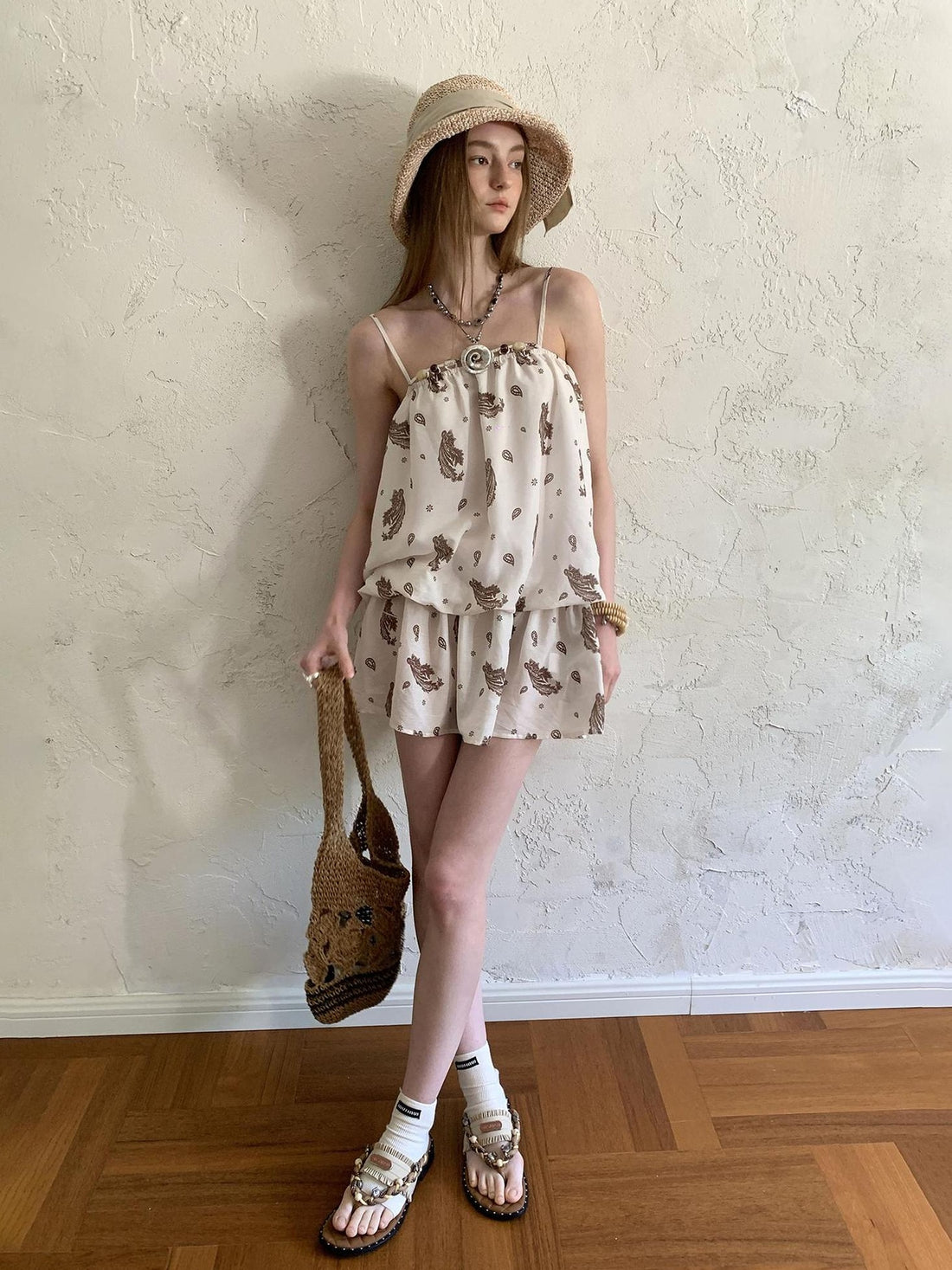 DIDDI MODA Elegant Beaded Paisley Sundress