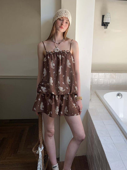 DIDDI MODA Elegant Beaded Paisley Sundress