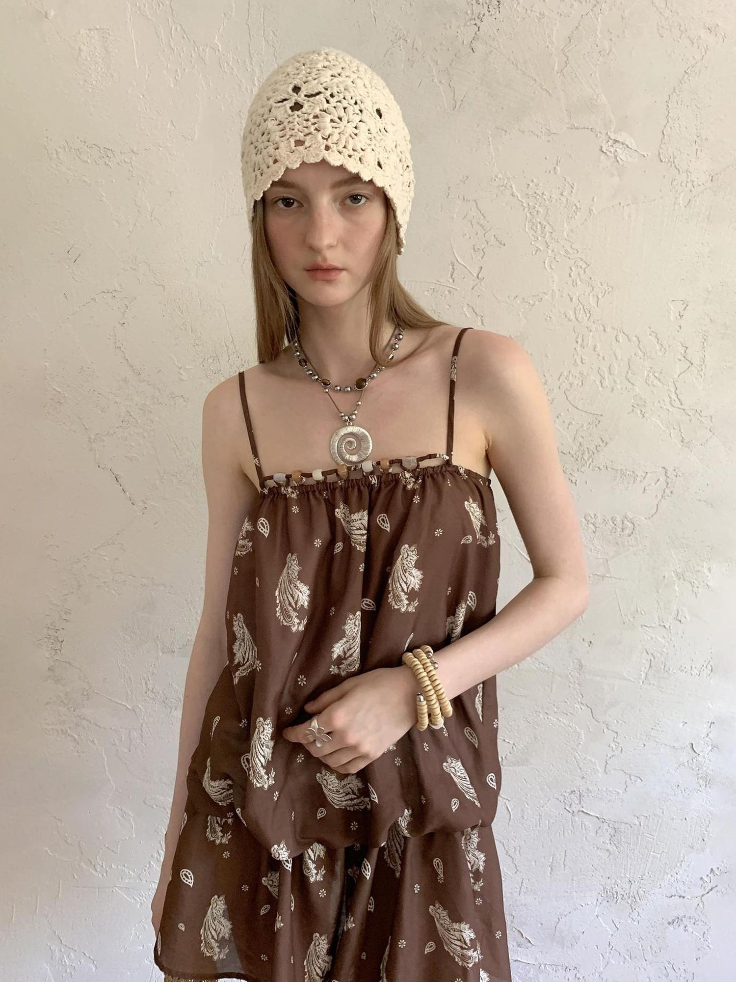 DIDDI MODA Elegant Beaded Paisley Sundress