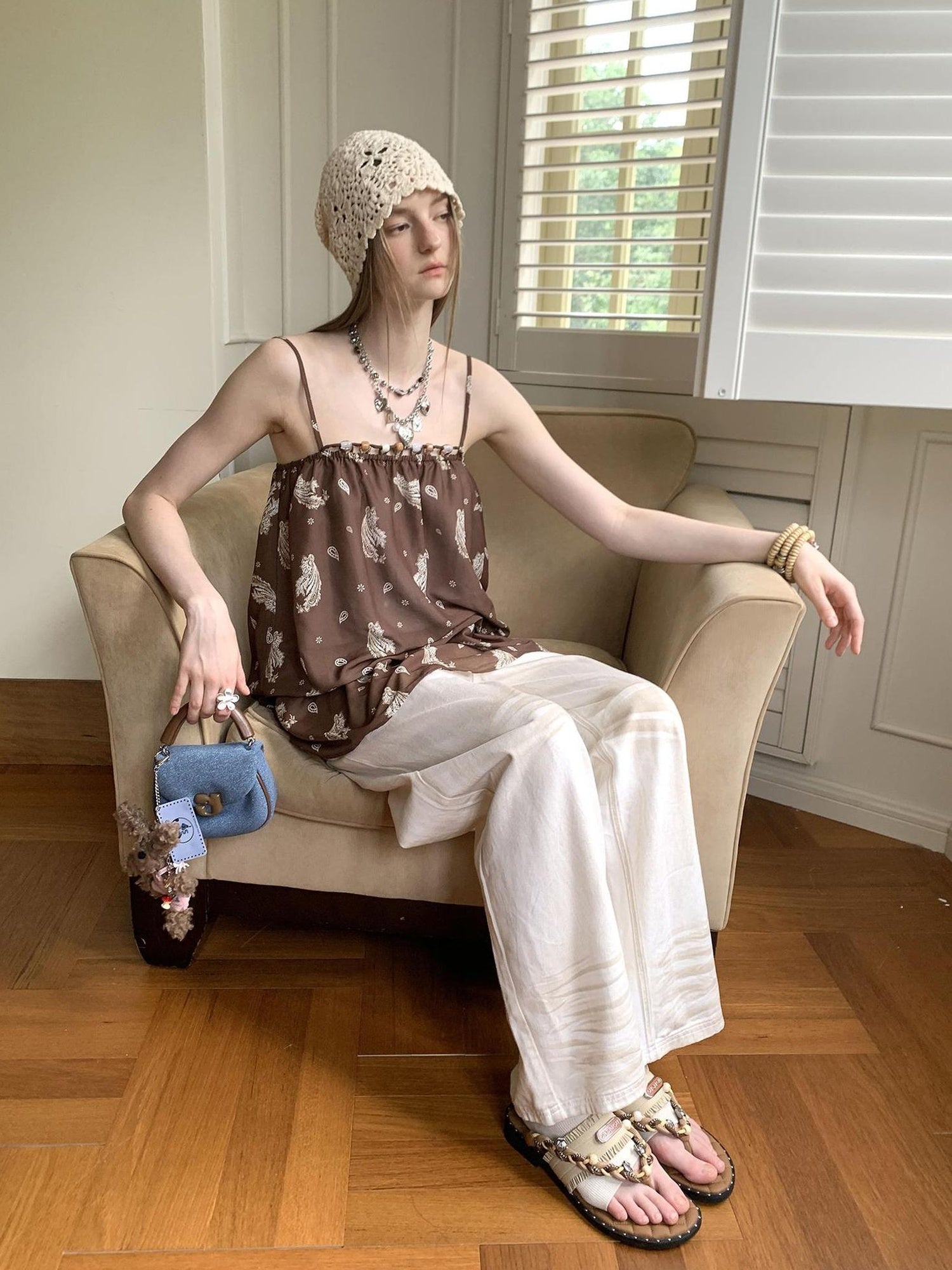 DIDDI MODA Elegant Beaded Paisley Sundress