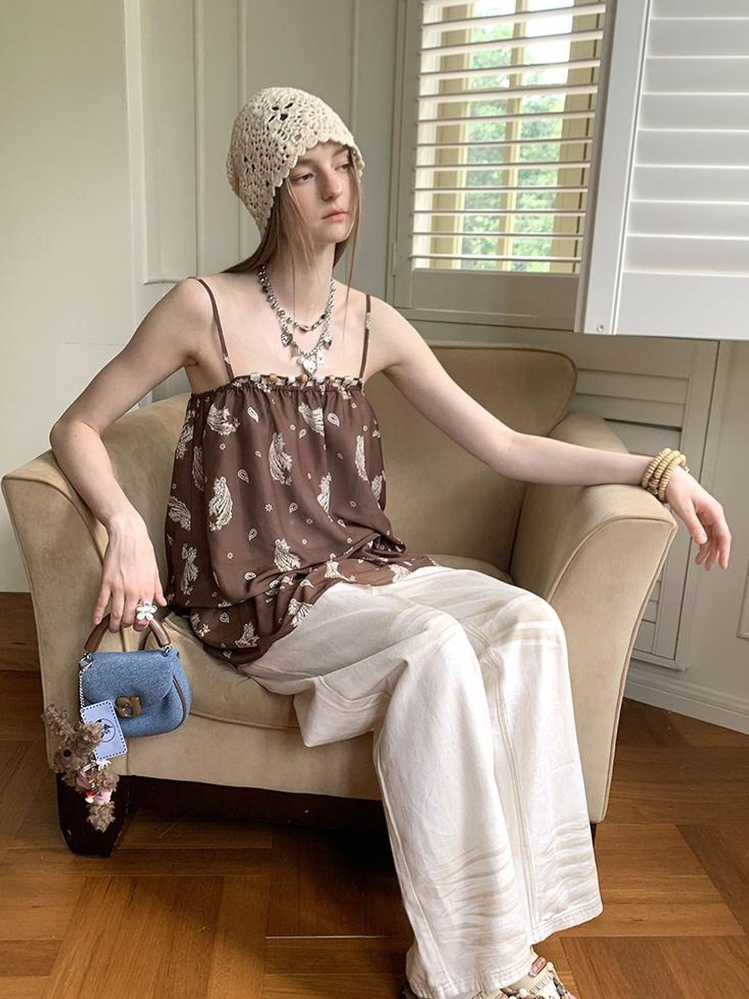 DIDDI MODA Elegant Beaded Paisley Sundress