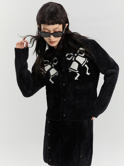 DIDDI MODA Elegant Bow Knot Winter Knit Set