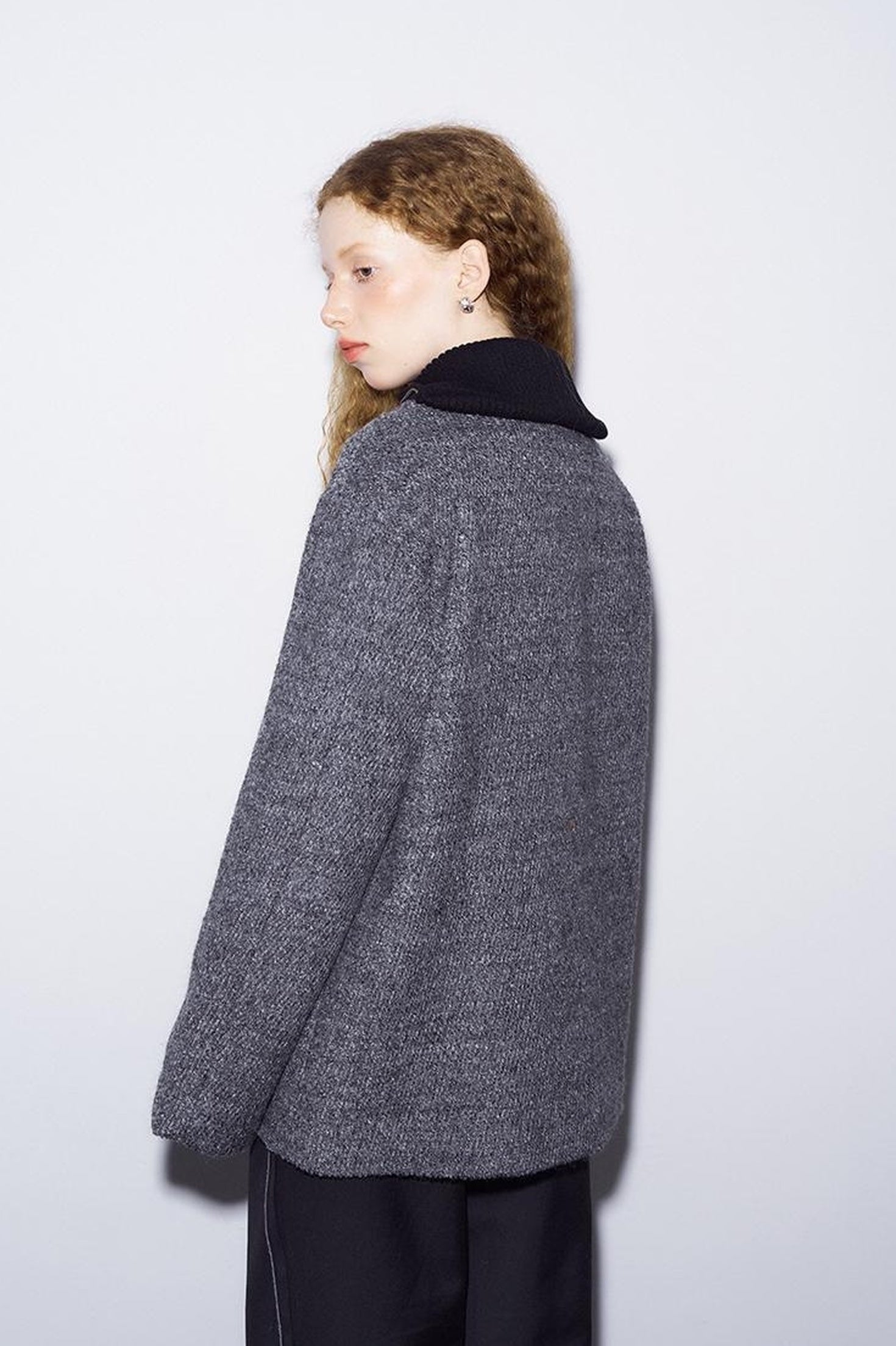DIDDI MODA Elegant Cropped Bouclé Jacket With Embroidered Pockets &amp; Digital Motifs