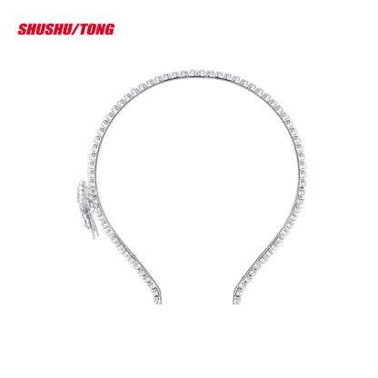 Elegant Curl Hairpin with Zirconia Headband