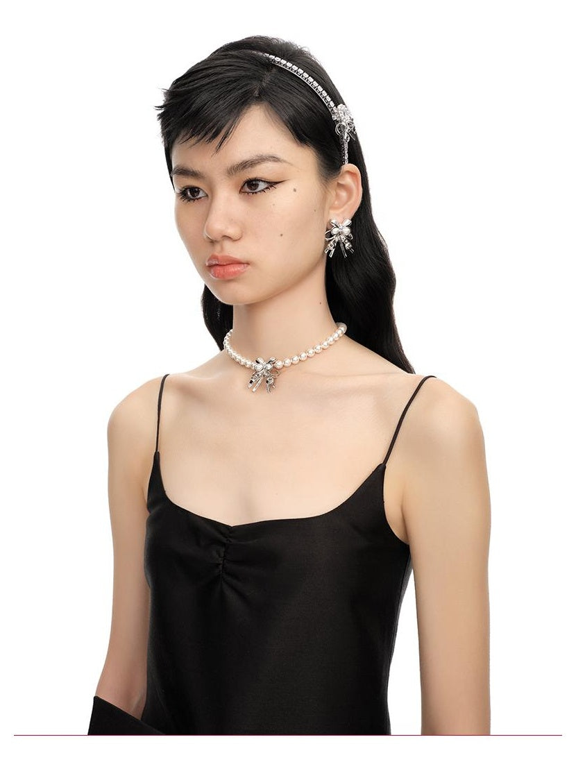 Elegant Curl Hairpin with Zirconia Headband