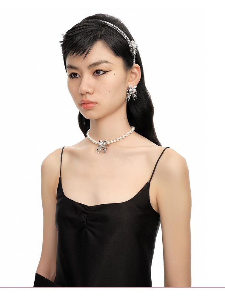 Elegant Curl Hairpin with Zirconia Headband