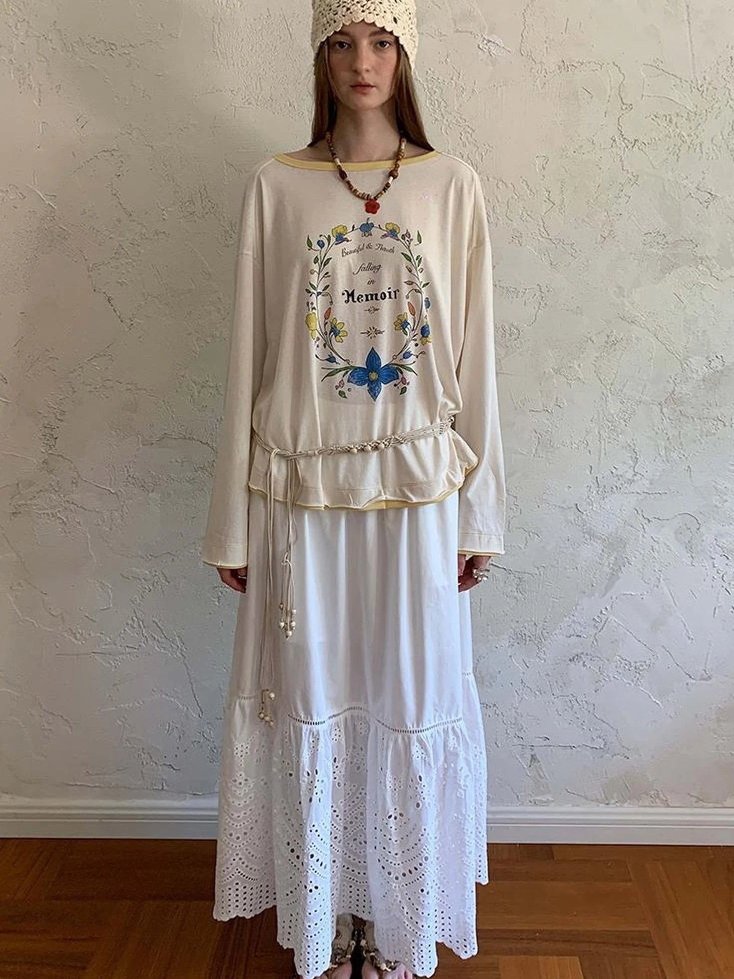 Elegant Cutout Embroidered Asymmetrical Midi Skirt