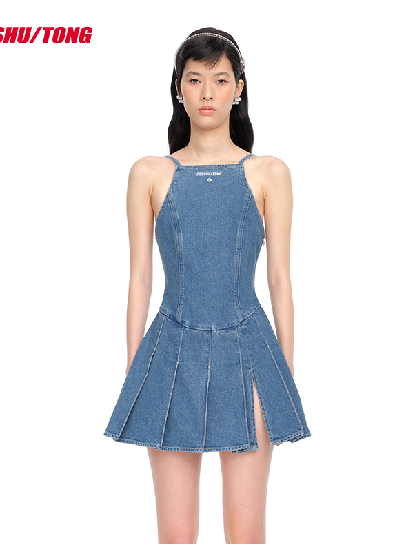 Elegant Denim A-Line Dress for Women