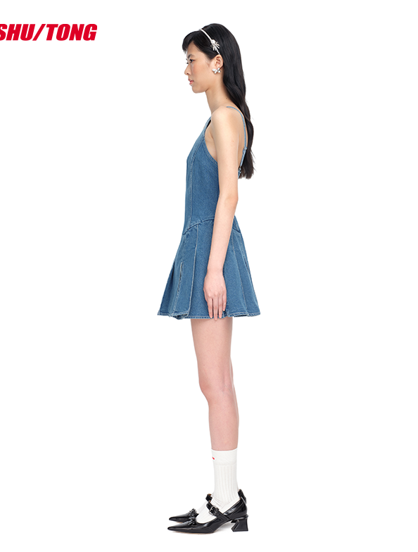 Elegant Denim A-Line Dress for Women