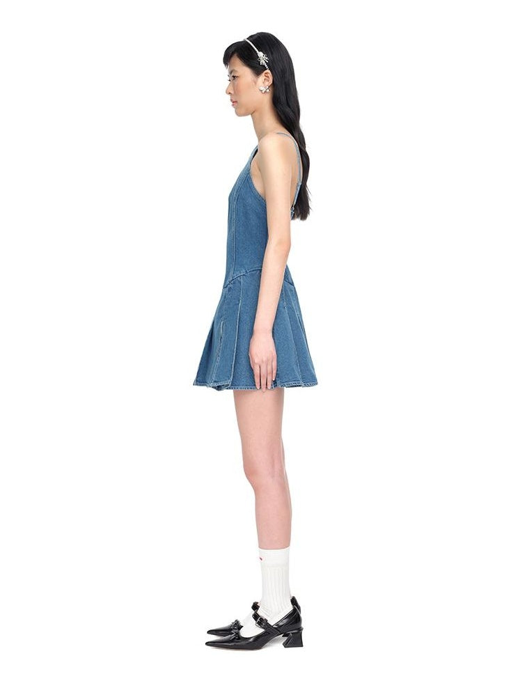 Elegant Denim A-Line Dress for Women