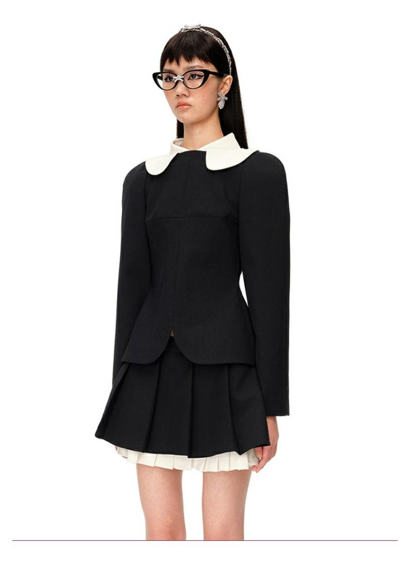 Elegant Double-Collar Blouse for Workwear