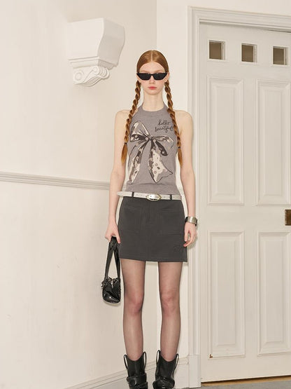 DIDDI MODA Elegant Embroidered Pencil Skirt With Lettering