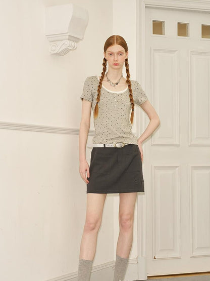 DIDDI MODA Elegant Embroidered Pencil Skirt With Lettering