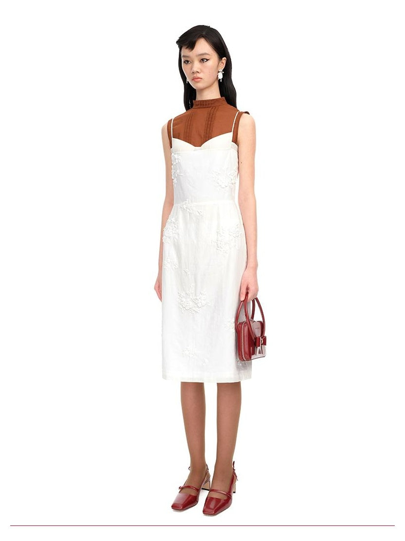 Elegant Embroidered Strapless Dress Chic Women&