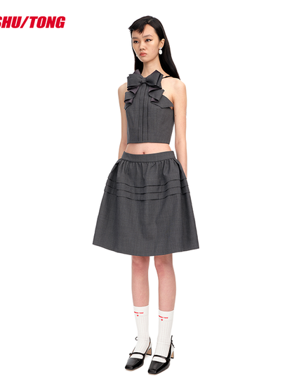 Elegant High-Waist Puff Skirt for Women